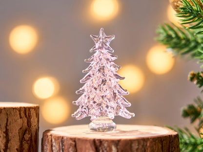 Glas-Weihnachtsbaum mit Beleuchtung