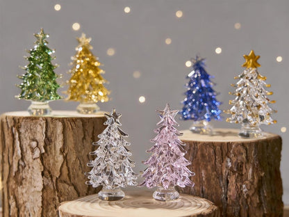 Glas-Weihnachtsbaum mit Beleuchtung