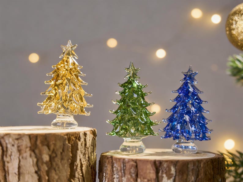 Glas-Weihnachtsbaum mit Beleuchtung