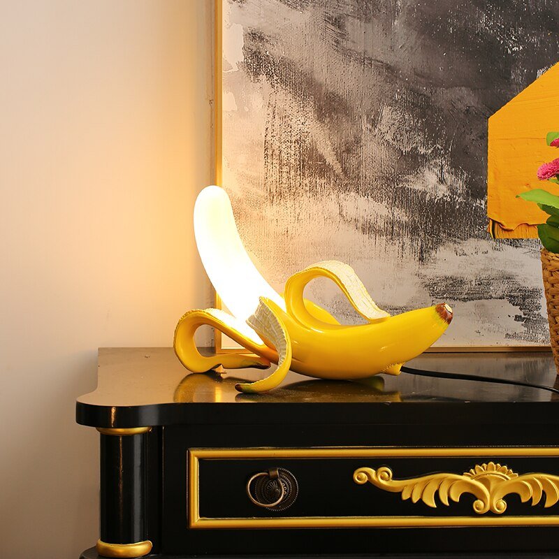 Goldene Banane | Tischlampe