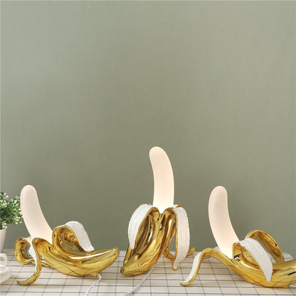 Goldene Banane | Tischlampe
