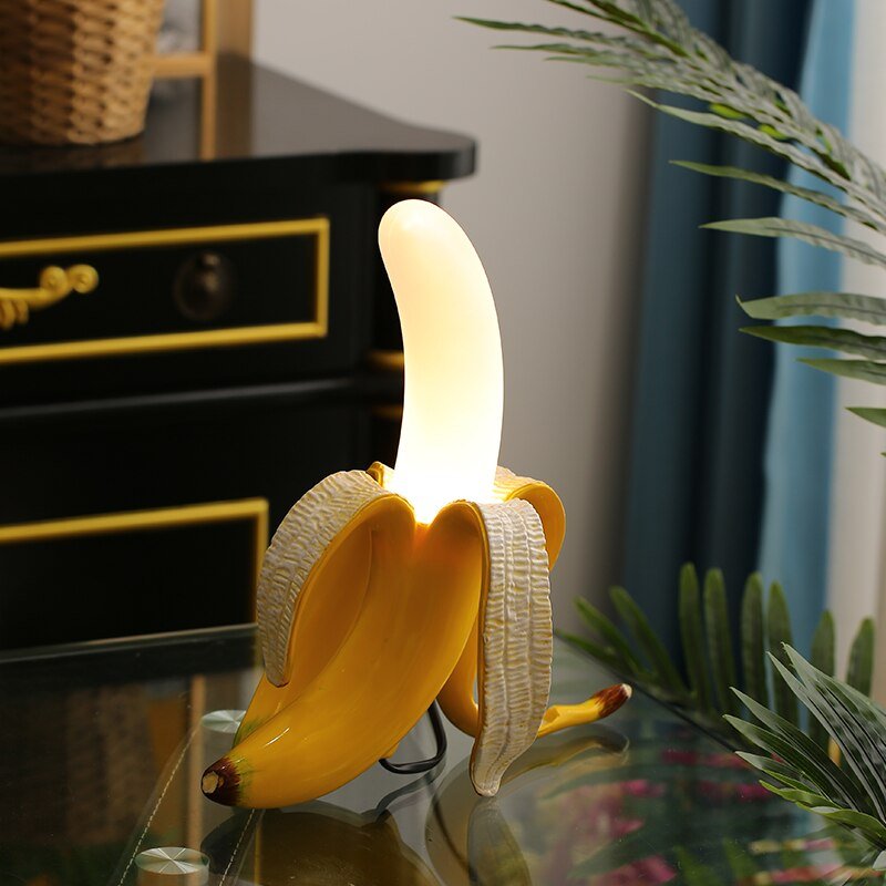 Goldene Banane | Tischlampe