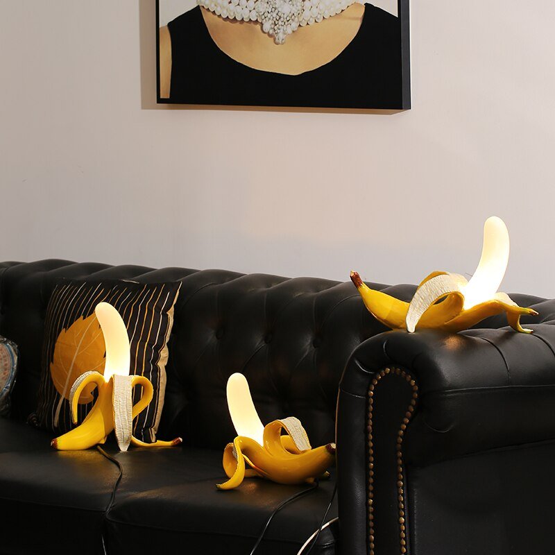 Goldene Banane | Tischlampe
