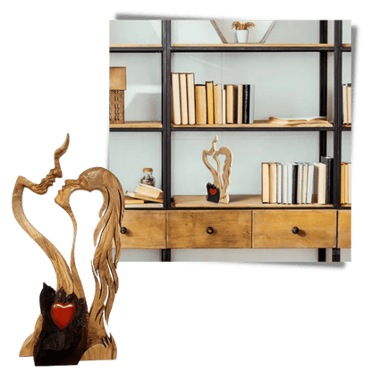 Liebespaar Skulptur aus Holz